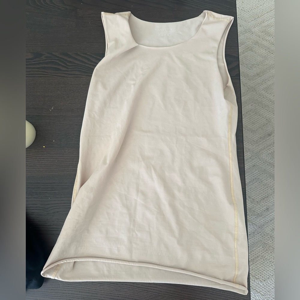 Sleeveless Beige Unisex compression tank